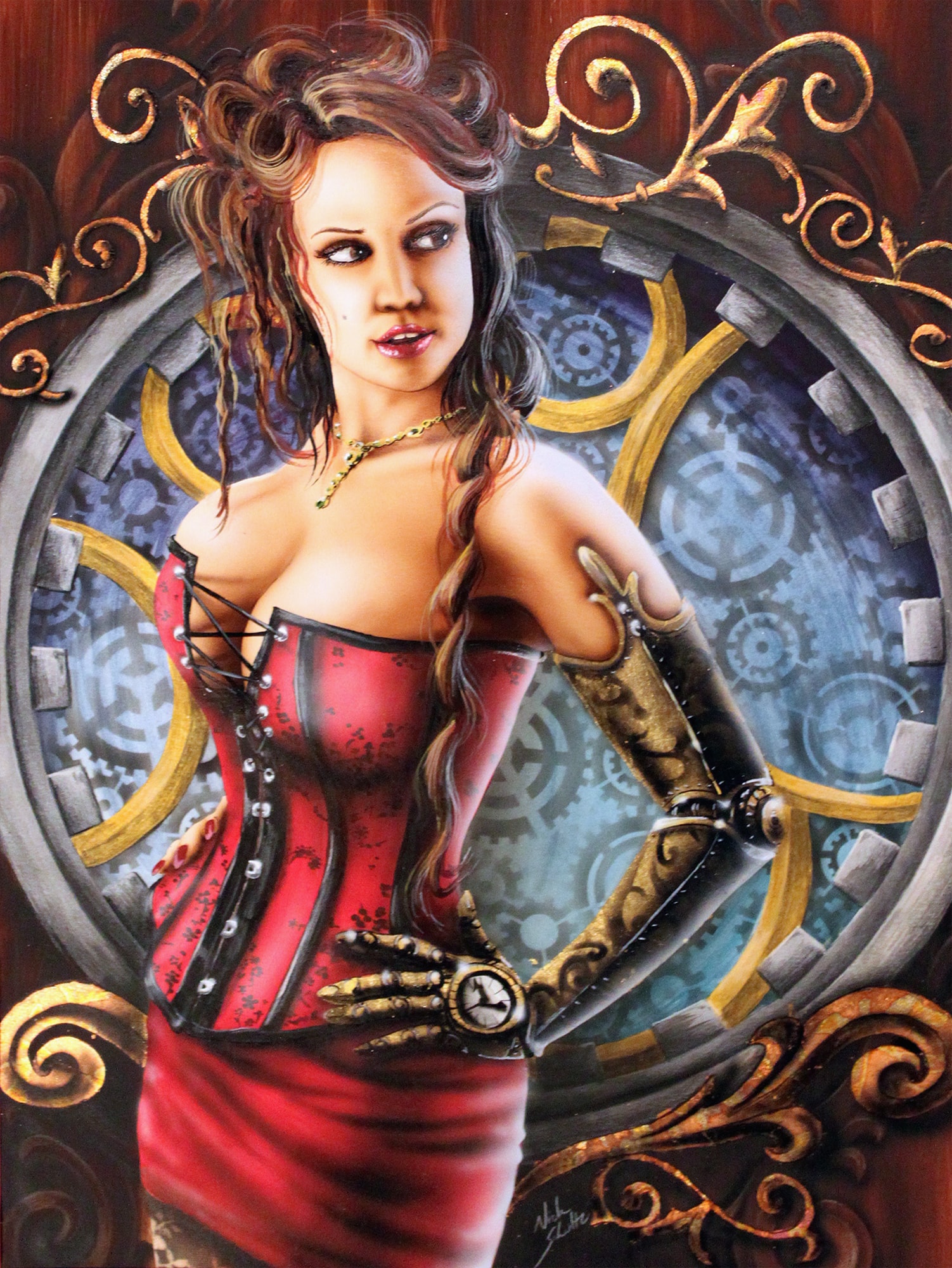 Bianca Steampunk pinup art
